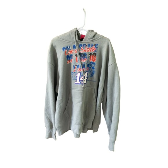 Nascar Chase Mens Size Medium Hoodie Long Sleeve Hooded Gray Sweatshirt Pullover - Picture 1 of 3